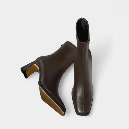 Gleame.-Enkellaars-Gleame | Enkellaarsjes Dames Vierkante Neus Blokhak