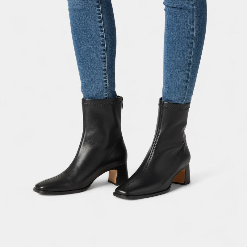 Gleame.-Enkellaars-Gleame | Enkellaarsjes Dames Vierkante Neus Blokhak