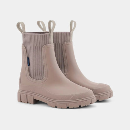 Gleame.-Enkellaarzen-Gleame | Dames enkellaarzen van rubber met ribgebreide schacht