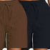 Gleame.-Gleame 2-delig set - Dames casual shorts met dubbele zakken in effen kleuren