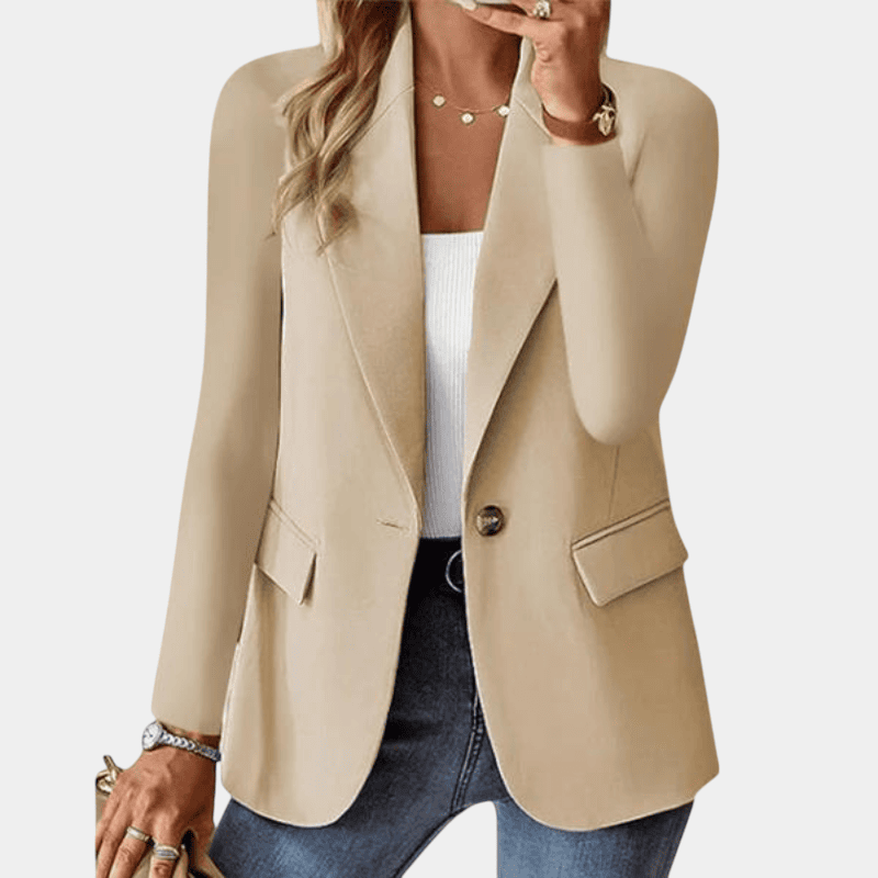 Gleame.-Gleame Blazer - Lange mouwen blazer met V-hals en zakken, polyester fiber