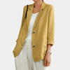 Gleame.-Gleame Blazer - Luchtige casual blazer van katoen-linnen met driekwart mouwen