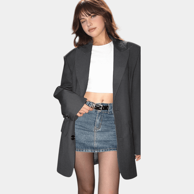 Gleame.-Gleame Blazer - Oversized dames blazer met klassieke knopen en casual stijl