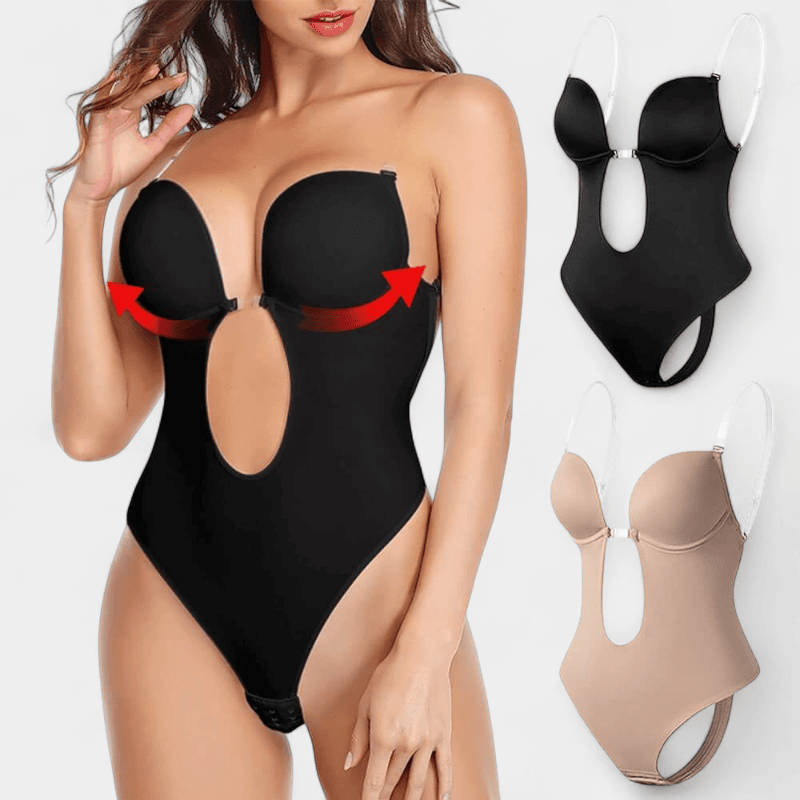 Gleame.-Gleame Bodysuit - Corrigerende bodysuit met diepe V-hals en lage rug voor een gladde en onzichtbare pasvorm