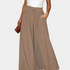 Gleame.-Gleame Broek - Elegante wijde pijpen met hoge taille en trekkoord, polyester