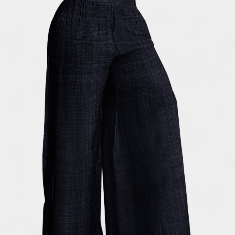 Gleame.-Gleame Broek - Wijde pijpen met hoge taille, casual en losvallend voor lente en zomer