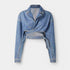 Gleame.-Gleame Denimjas - Lange mouwen, dubbele knoop en lace details