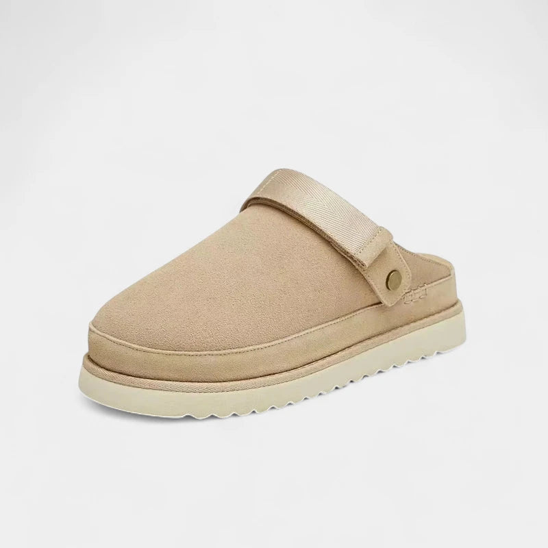 Gleame.-Gleame Instappers – Suède slip-on met dikke zool en verstelbare band
