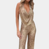 Gleame.-Gleame Jumpsuit - Pailletten met halternek en open rug