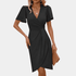 Gleame.-Gleame Jurk - Elegante midi dress met korte mouwen voor feestelijke en chique gelegenheden