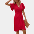 Gleame.-Gleame Jurk - Elegante midi dress met korte mouwen voor feestelijke en chique gelegenheden