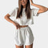Gleame.-Gleame Pyjama set - Top met shorts voor losse homewear in de lente