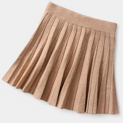 Gleame.-Gleame Rok - Lichte gebreide mini plooirok voor vrouwen