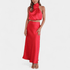 Gleame.-Gleame Set - Satijnen 2-delige set met crop top en lange A-lijn rok voor een elegante look