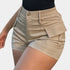 Gleame.-Gleame Short - Dames high-waisted cargo short met klepzakken