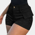 Gleame.-Gleame Short - Dames high-waisted cargo short met klepzakken