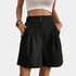 Gleame.-Gleame Short - Dames high-waisted wijde korte broek met losse pasvorm en zakken