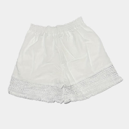 Gleame.-Gleame Short - Dames paperbag korte broek met kant en schuine zakken