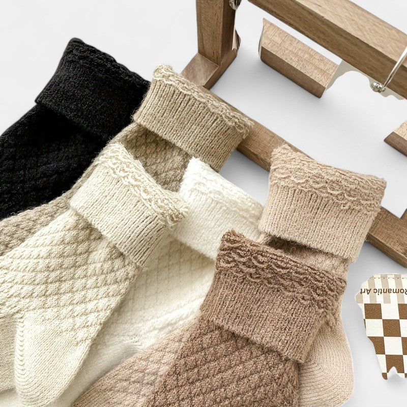 Gleame.-Gleame Sokken - Warme handdoek sokken voor dames met een elegante uitstraling