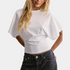 Gleame.-Gleame T-shirt - Wijd T-shirt met ronde hals en getailleerde taille voor een stijlvolle basic look