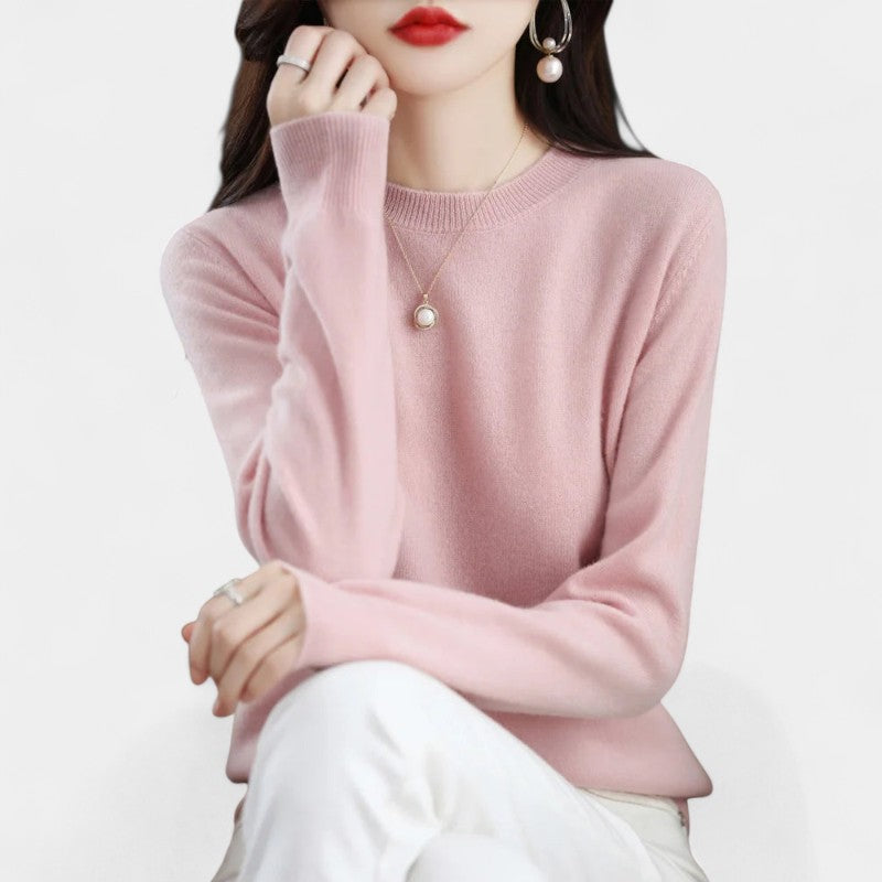 Gleame.-Gleame Trui – Elegante merinowol kasjmier trui met ronde hals en lange mouwen