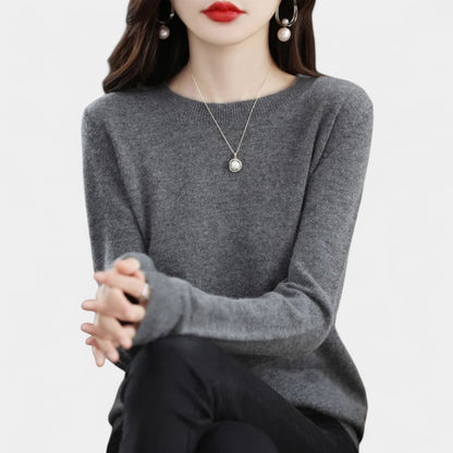 Gleame.-Gleame Trui – Elegante merinowol kasjmier trui met ronde hals en lange mouwen