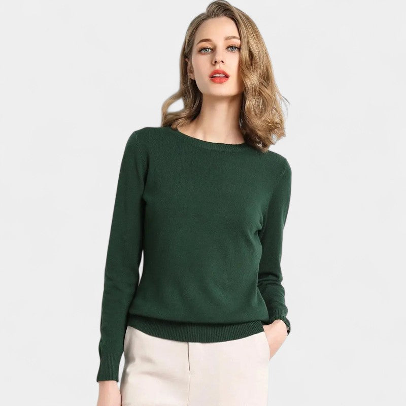 Gleame.-Gleame Trui – Merino wol pullover met ronde hals en lange mouwen