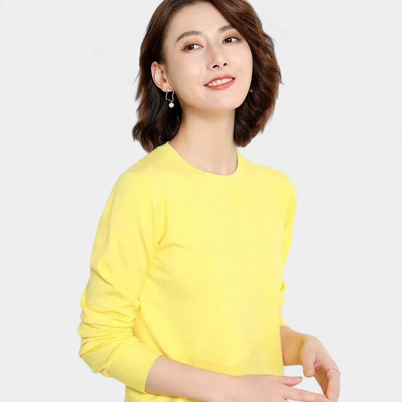 Gleame.-Gleame Trui – Merino wol pullover met ronde hals en lange mouwen