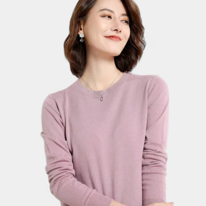 Gleame.-Gleame Trui – Merino wol pullover met ronde hals en lange mouwen