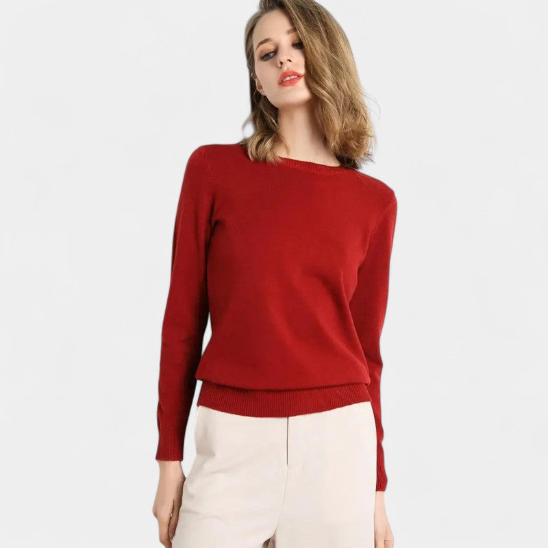 Gleame.-Gleame Trui – Merino wol pullover met ronde hals en lange mouwen