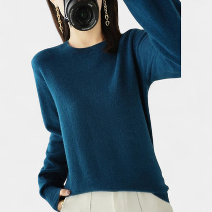 Gleame.-Gleame Trui – Merino wol pullover met ronde hals en lange mouwen