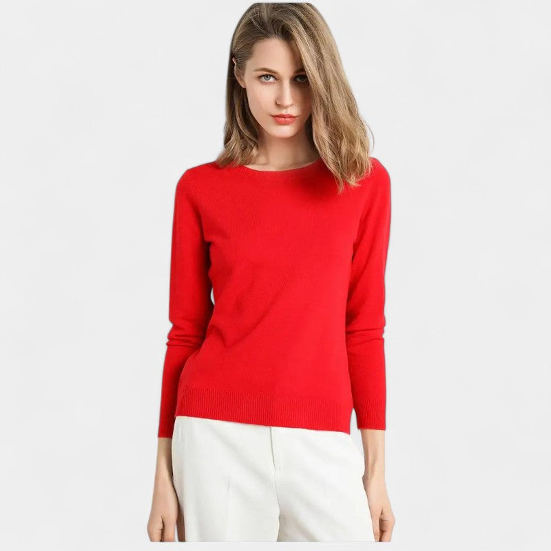 Gleame.-Gleame Trui – Merino wol pullover met ronde hals en lange mouwen