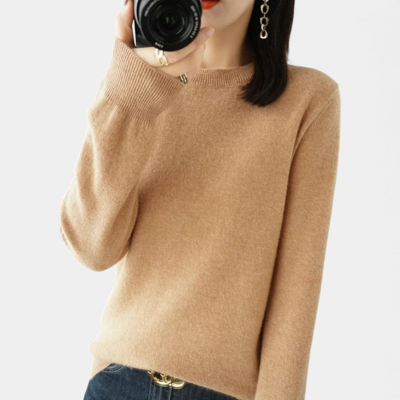 Gleame.-Gleame Trui – Merino wol pullover met ronde hals en lange mouwen