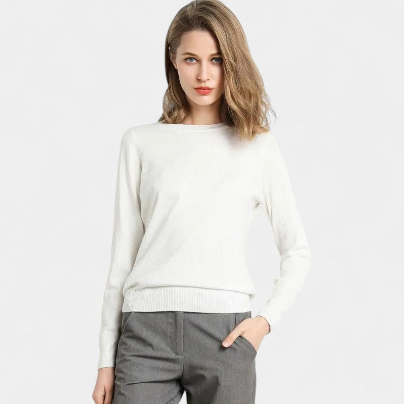 Gleame.-Gleame Trui – Merino wol pullover met ronde hals en lange mouwen