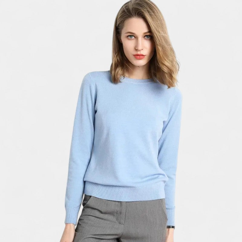 Gleame.-Gleame Trui – Merino wol pullover met ronde hals en lange mouwen