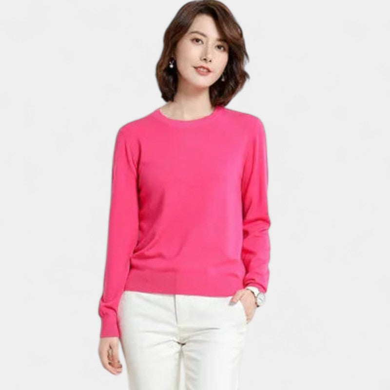 Gleame.-Gleame Trui – Merino wol pullover met ronde hals en lange mouwen