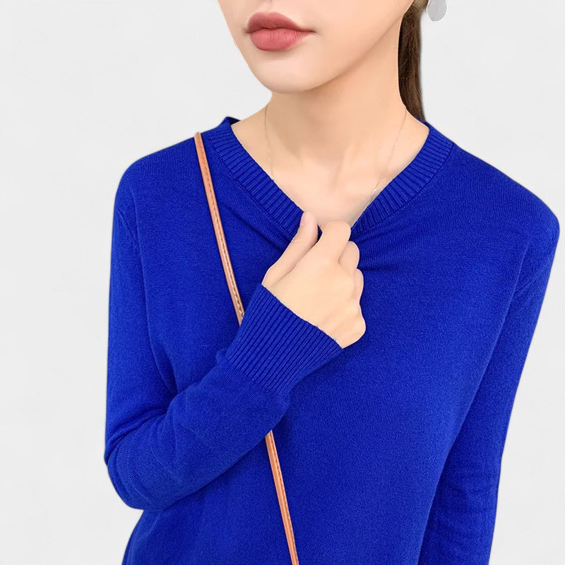 Gleame.-Gleame Trui – Merino wol pullover met ronde hals en lange mouwen