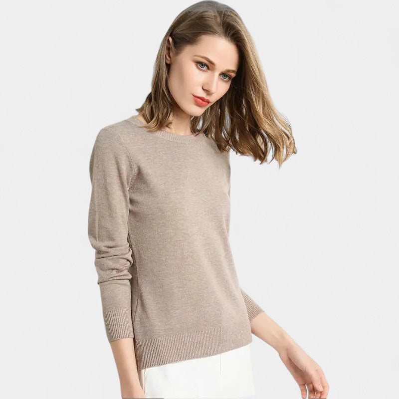 Gleame.-Gleame Trui – Merino wol pullover met ronde hals en lange mouwen