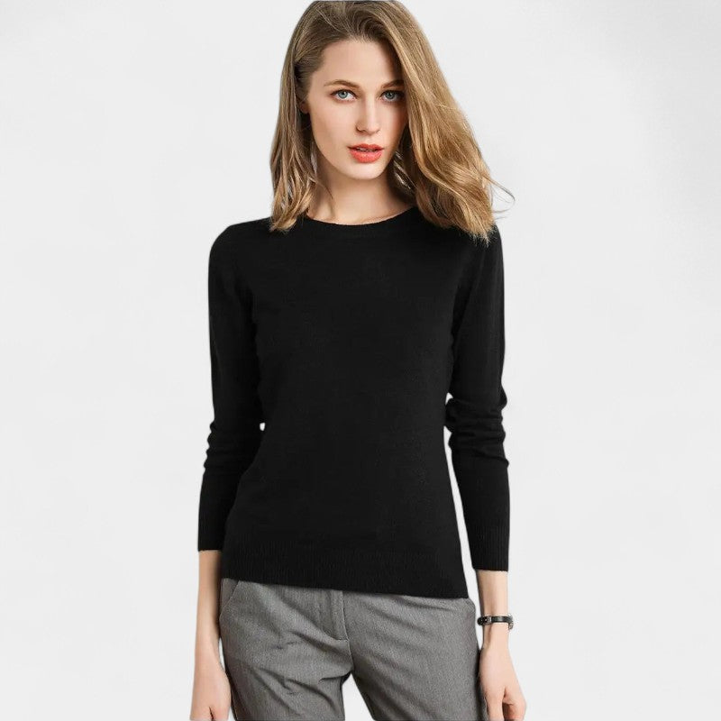 Gleame.-Gleame Trui – Merino wol pullover met ronde hals en lange mouwen