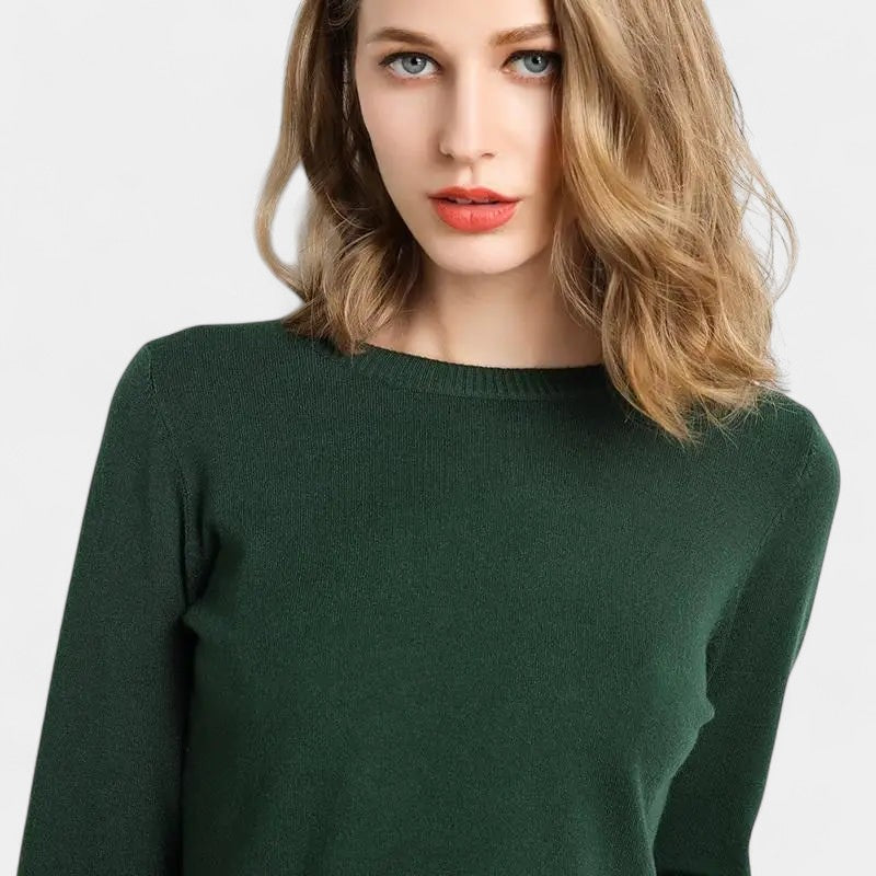 Gleame.-Gleame Trui – Merino wol pullover met ronde hals en lange mouwen