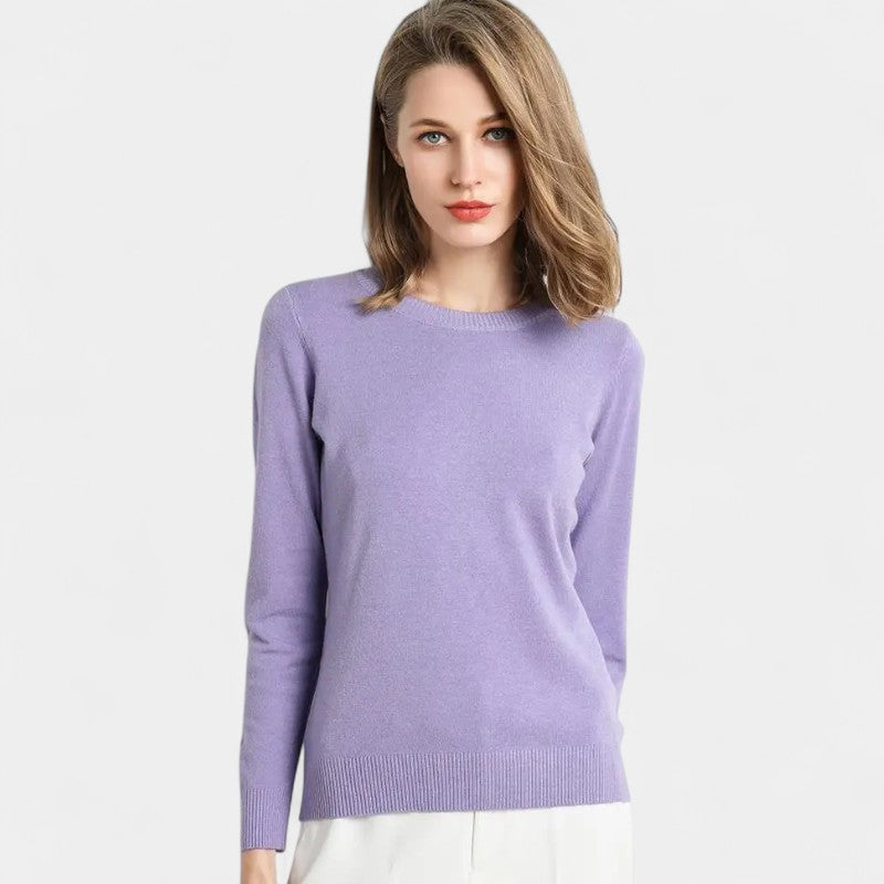 Gleame.-Gleame Trui – Merino wol pullover met ronde hals en lange mouwen