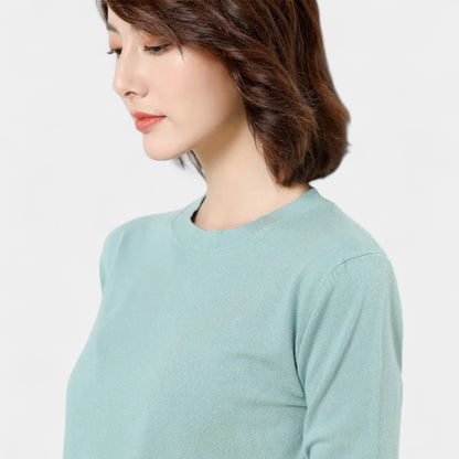 Gleame.-Gleame Trui – Merino wol pullover met ronde hals en lange mouwen