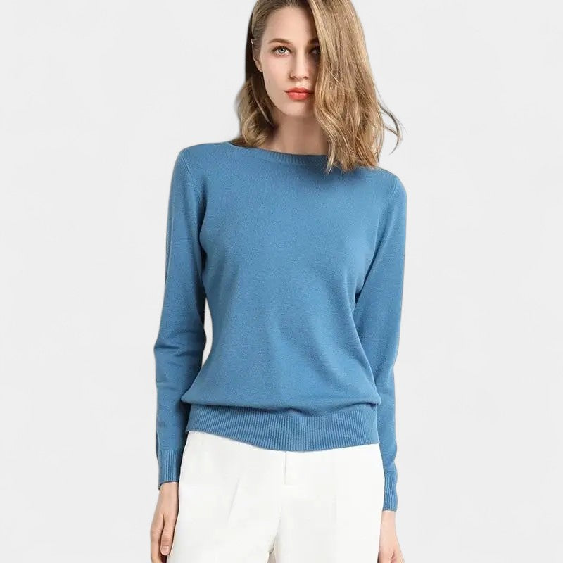 Gleame.-Gleame Trui – Merino wol pullover met ronde hals en lange mouwen