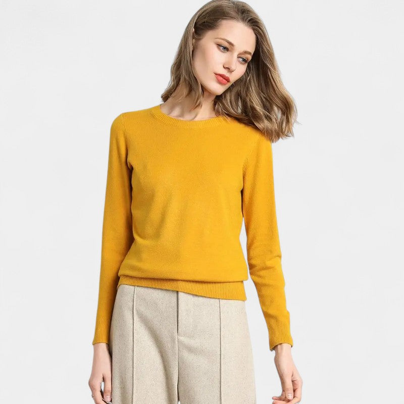 Gleame.-Gleame Trui – Merino wol pullover met ronde hals en lange mouwen