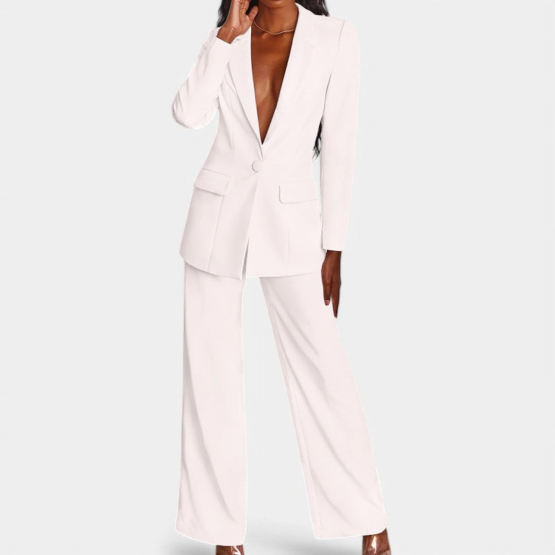 Gleame.-Gleame chique blazer &amp; broek set - Stijlvolle set voor elke gelegenheid