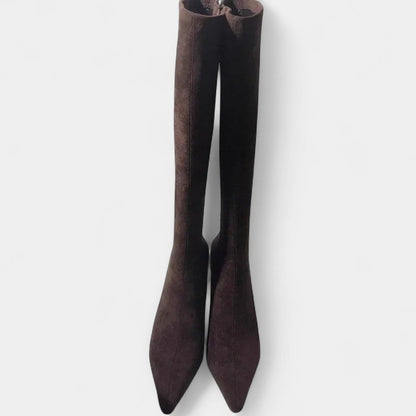 Gleame.-Hoge laars-Gleame | Dames Laars Hoog Model Dunne Hak Puntige Neus