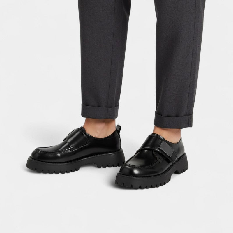 Gleame.-Instapper-Gleame | Dames Veterschoenen met Ronde Neus en Gesp