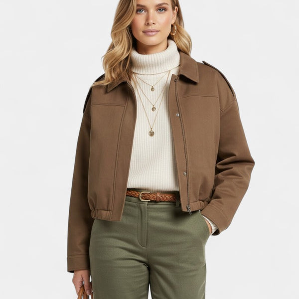 Gleame.-Jack-Gleame | Dames Oversized Jack – Kort Ruimvallend Jasmodel met Ritssluiting