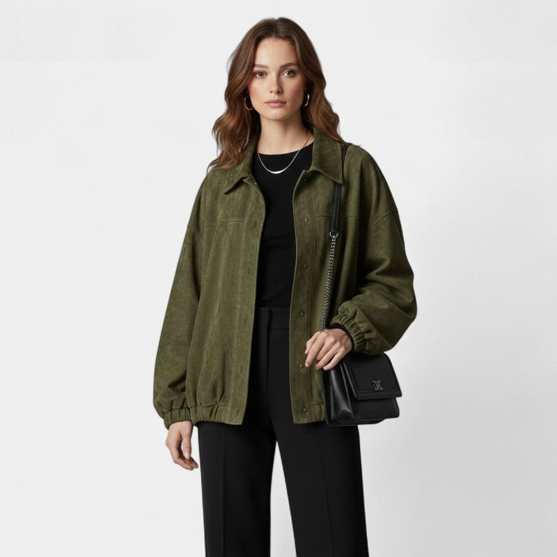 Gleame.-Jack-Gleame | Dames Oversized Jack – Kort Ruimvallend Jasmodel met Ritssluiting