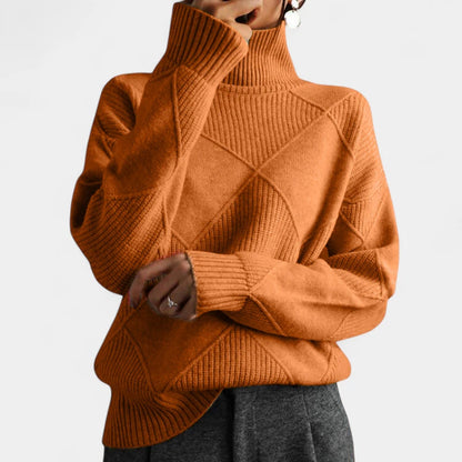 Gleame.-Jacket-Gleame Trui – Warme kasjmier damestrui met polokraag